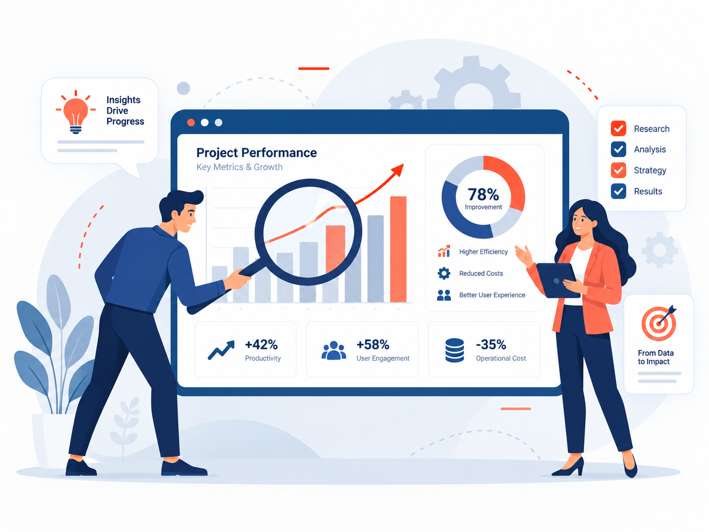 Project analytics, performance evaluation and measurable business outcomes