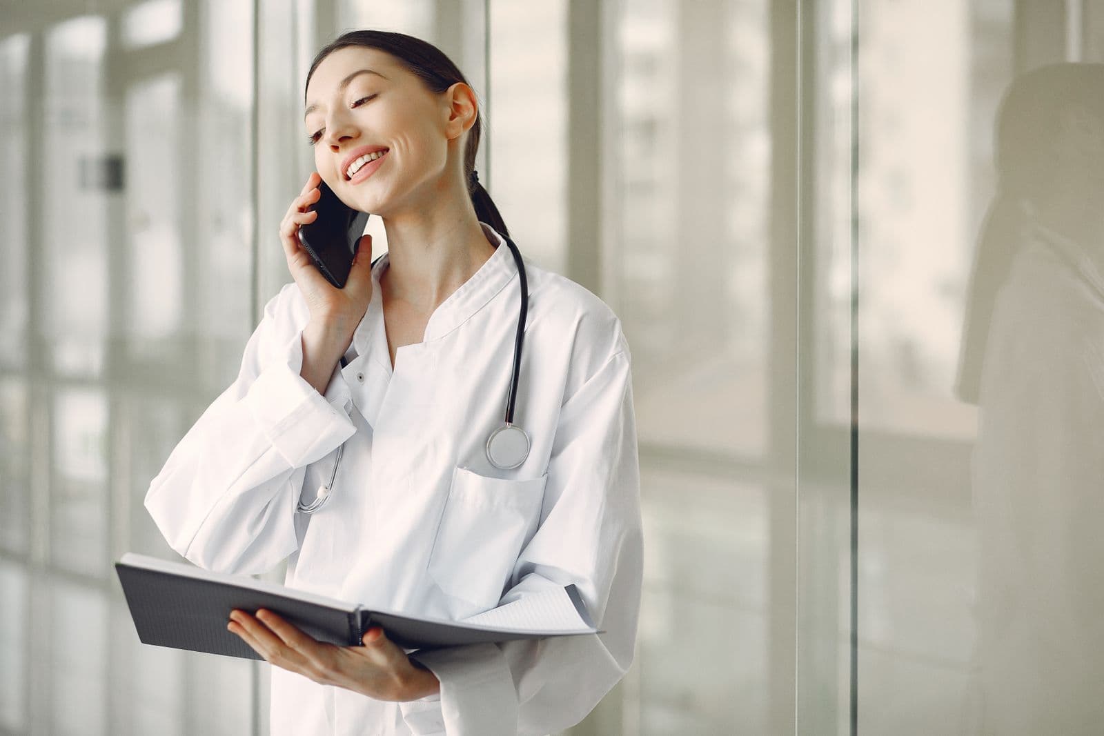Doctor using a smartphone