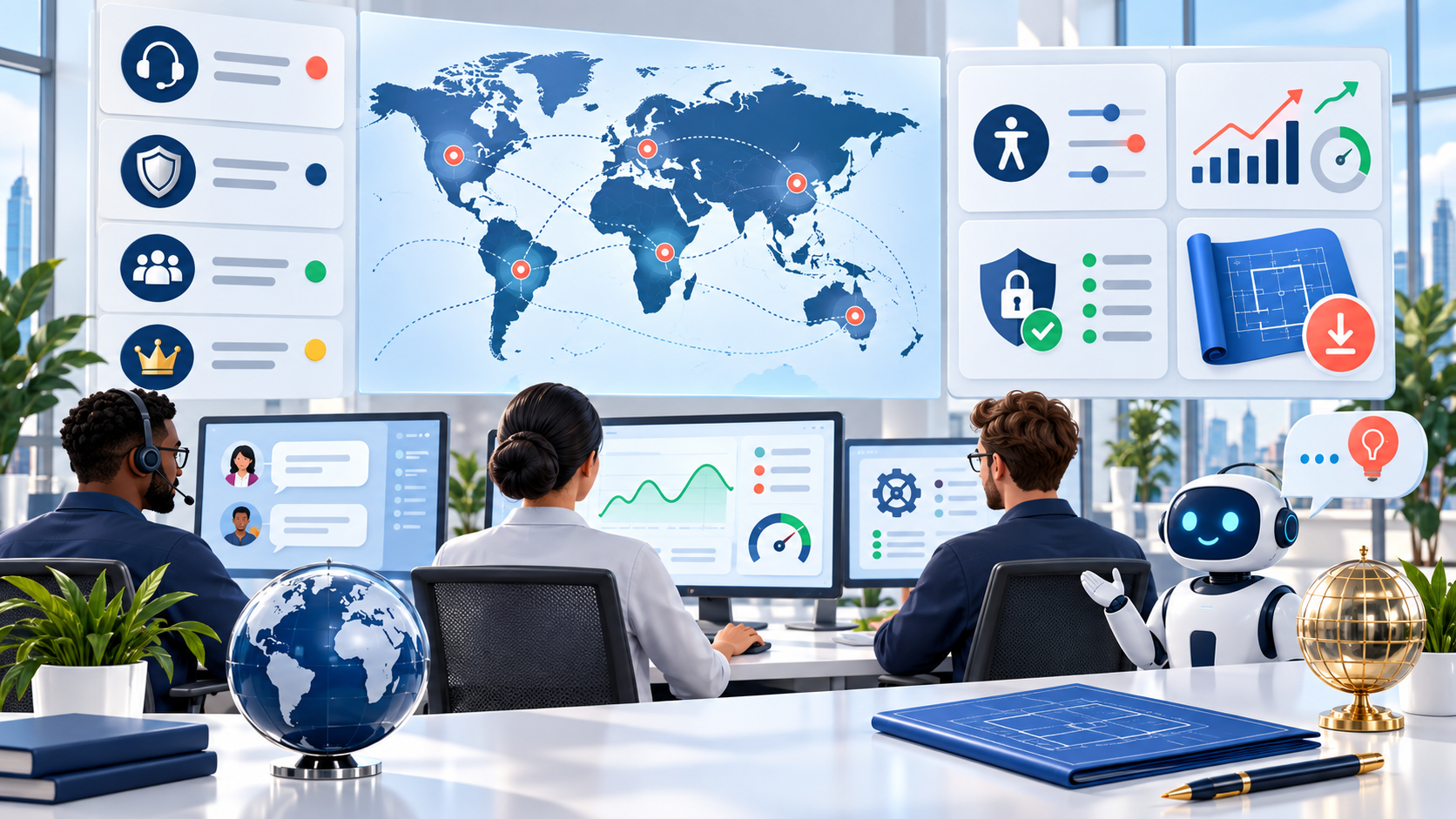 Global software support accessibility controls performance monitoring and project blueprint