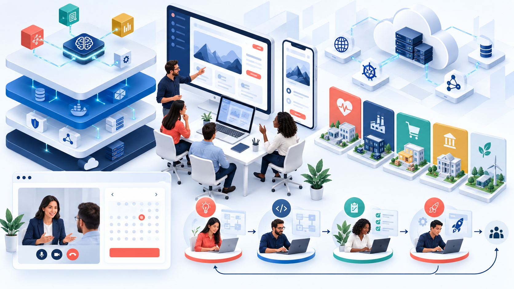 Axovira product studio connecting modern technology, industries and collaborative delivery